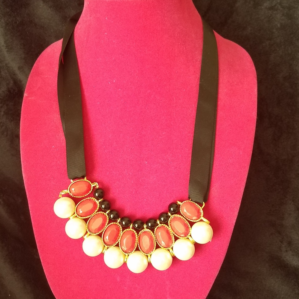 Red and white necklace